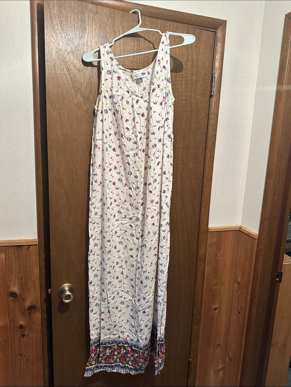 White Floral Old Navy Maternity Maxi Dress